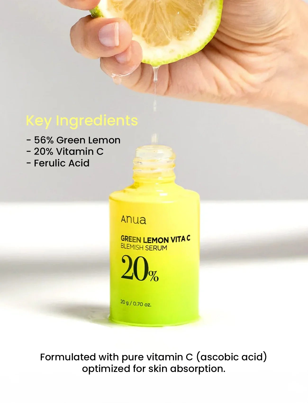 Anua 20% Green Lemon Vitamin C Blemish Serum