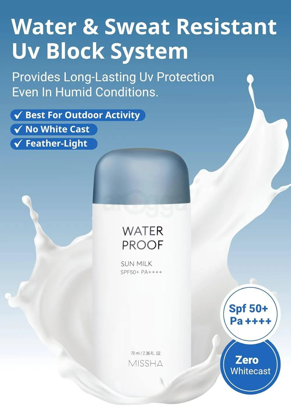 MISSHA - All-around Safe Block Waterproof Sun Milk 70mL