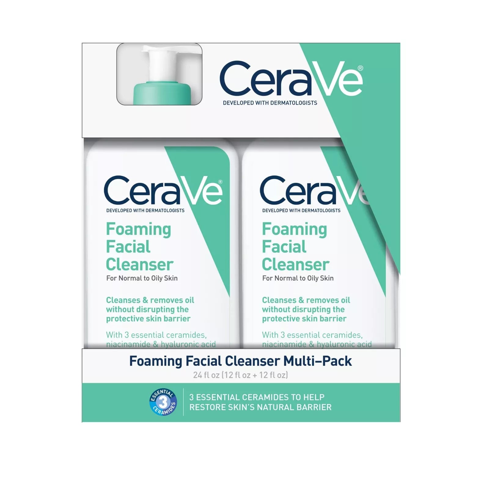 2 Pack CeraVe Foaming Facial Cleanser
