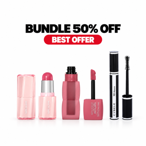 Everyday Makeup Trio – 50% OFF | SHEGLAM Blush + Maybelline Teddy Tint + Cybele 3D Mascara